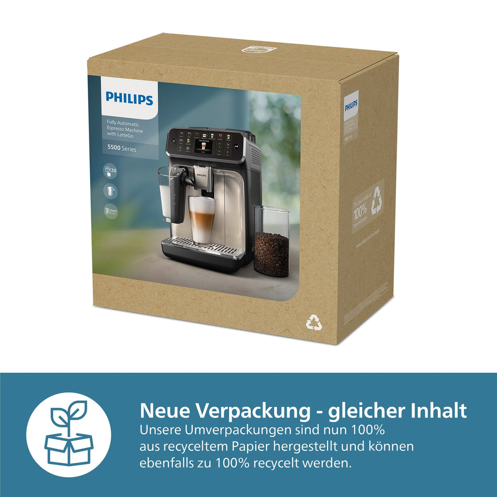 PHILIPS Kaffeevollautomat EP5544/50 5500 Series, 20 Kaffeespezialitäten (heiß oder eisgekühlt)