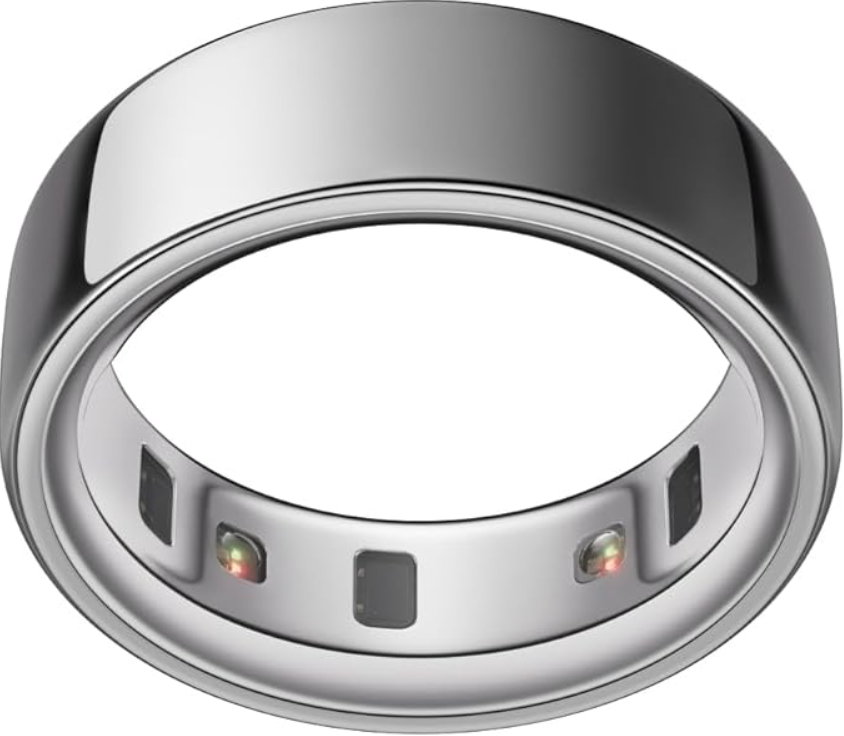Oura Ring 4 - Silber - Größe 8 - Smart Ring | Messen Sie zuerst mit Oura Ring 4 Sizing Kit | Sleep Tracking Wearable - Herzfrequenz - Fitness Tracker - Bis zu 8 Tage Batterielaufzeit